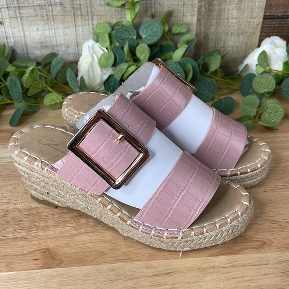 Vintage Havana Pink Wedge Sandal 5.5M - Picture 6 of 6